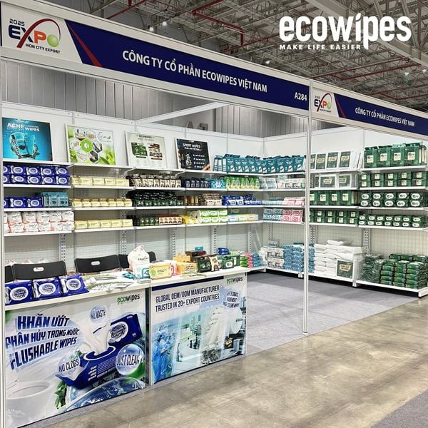 Gian hàng EcoWipes tại sự kiện hàng Việt Nam tiêu biểu xuất khẩu 2025