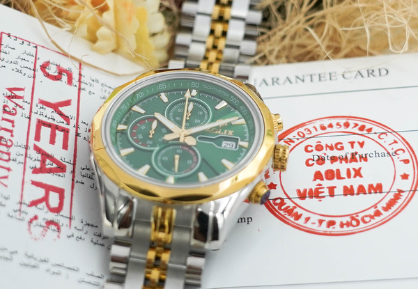 đồng hồ nam chronograph aolix bảo hành chính hãng 5 năm