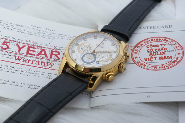 đồng hồ nam chronograph 6 kim aolix al-7049g sapphire bảo hành chính hãng 5 năm