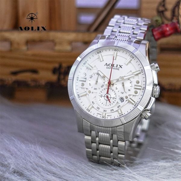 đồng hồ nam chronograph aolix bảo hành chính hãng 5 năm