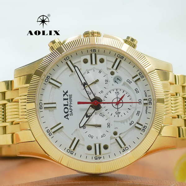 đồng hồ nam dây thép aolix al-7089g