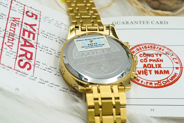 đồng hồ nam chronograph 6 kim aolix al-7089g sapphire