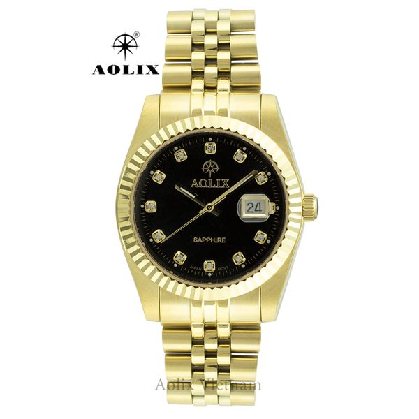 đồng hồ nam đẹp dây thép aolix al-9147g sapphire chính hãng