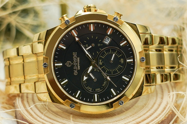 đồng hồ nam 6 kim dây thép sunrise dm761swa sapphire