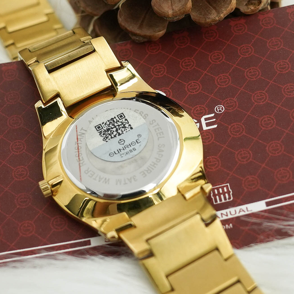 đồng hồ nam dây thép 5 kim sunrise dm748swa sapphire