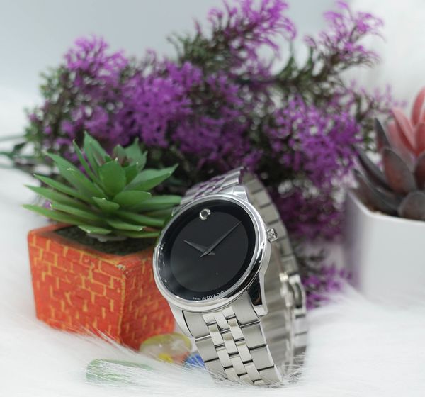 đồng hồ movado nam dây thép kính sapphire máy nhât