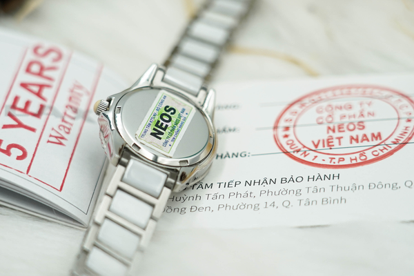đồng hồ nữ dây sứ neos n-20690al sapphire bảo hành chính hãng 5 năm