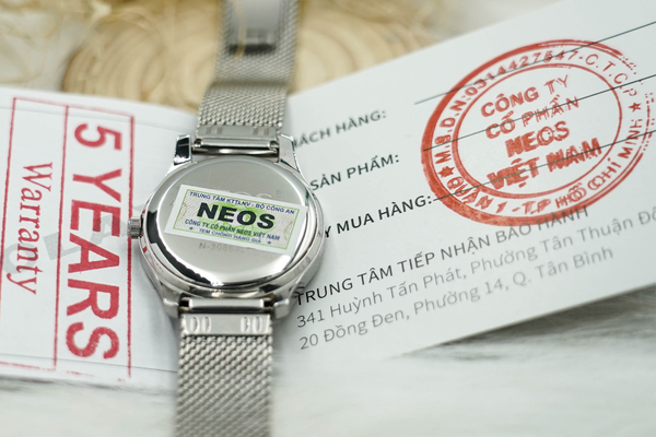 đồng hồ nữ dây lưới neos n-30869l sapphire bảo hành chính hãng