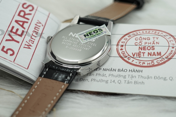 đồng hồ nam dây da neos n-30869m sapphire
