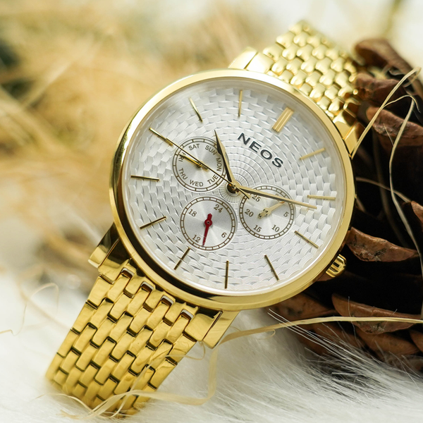 đồng hồ nam 6 kim dây thép neos n-30887m sapphire chính hãng