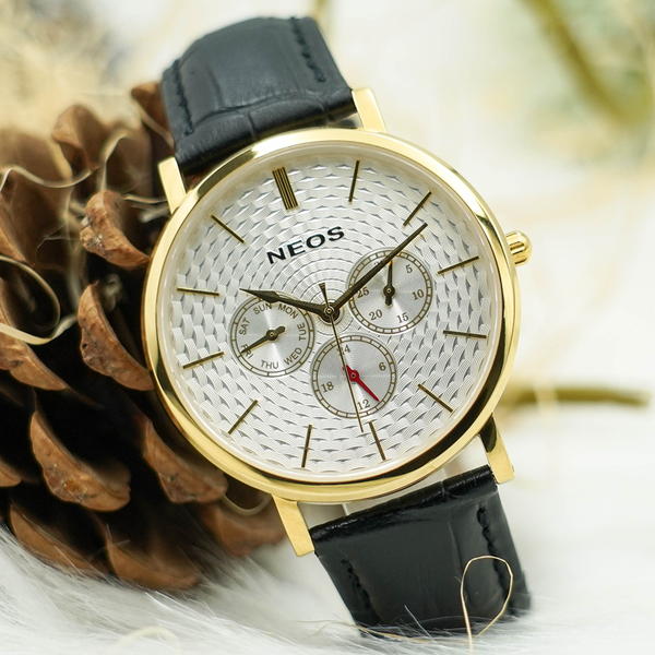 đồng hồ nam dây da 6 kim neos n-30887m sapphire