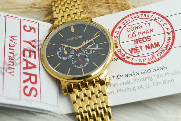 đồng hồ nam 6 kim dây thép neos n-30887m sapphire chính hãng