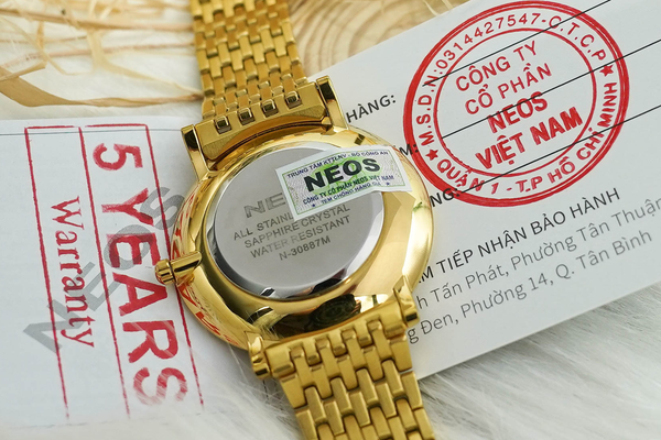 đồng hồ nam 6 kim dây thép neos n-30887m sapphire chính hãng