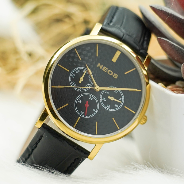 đồng hồ nam dây da 6 kim neos n-30887m sapphire