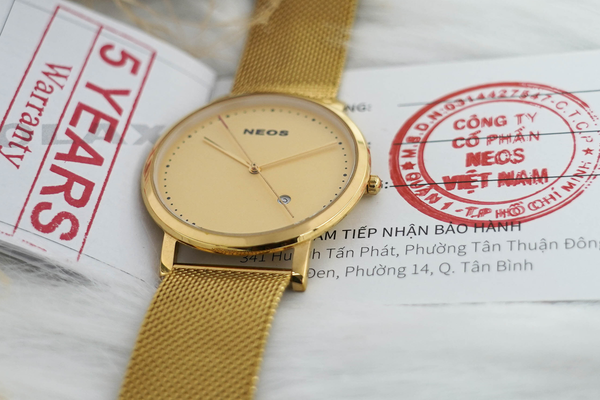 đồng hồ nam dây lưới neos n-30888g sapphire bảo hành chính hãng 5 năm