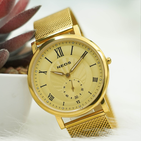 đồng hồ nam dây lưới neos n-40675G Sapphire bảo hành chính hãng