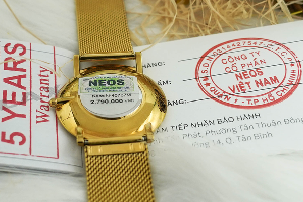 đồng hồ nam dây lưới neos n-40707m sapphire bảo hành chính hãng 5 năm
