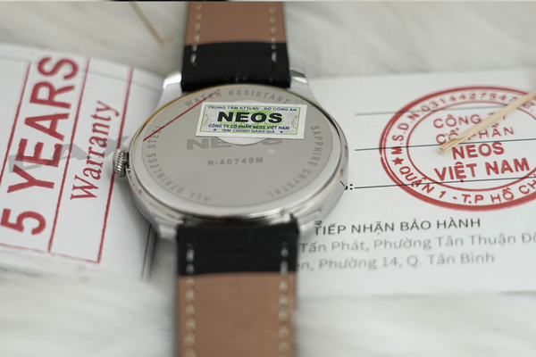 đồng hồ nam dây da lịch tuần trăng neos n-40749m sapphire chính hãng