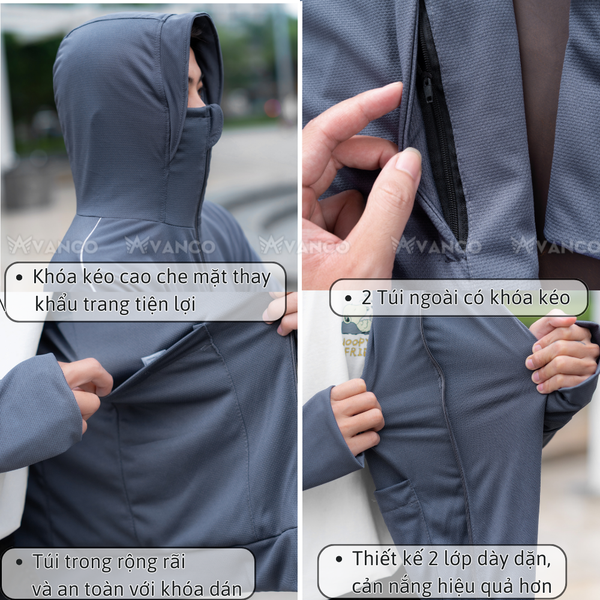 áo chống nắng nam 2 lớp Avanco