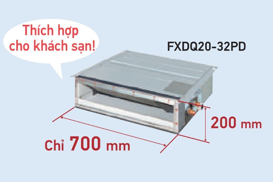 Dàn lạnh giấu trần nối ống gió điều hòa trung tâm Daikin FXDQ20PDVE
