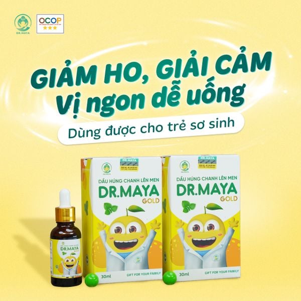 DẦU HÚNG CHANH LÊN MEN DR.MAYA GIẢM HO GIẢI CẢM CHO BÉ