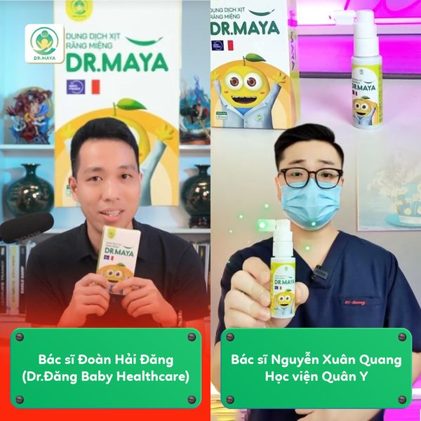 HÀNG LOẠT BÁC SĨ ĐÁNH GIÁ CAO VÀ KHUYÊN DÙNG XỊT RĂNG MIỆNG DR.MAYA CHO TRẺ TỪ SƠ SINH