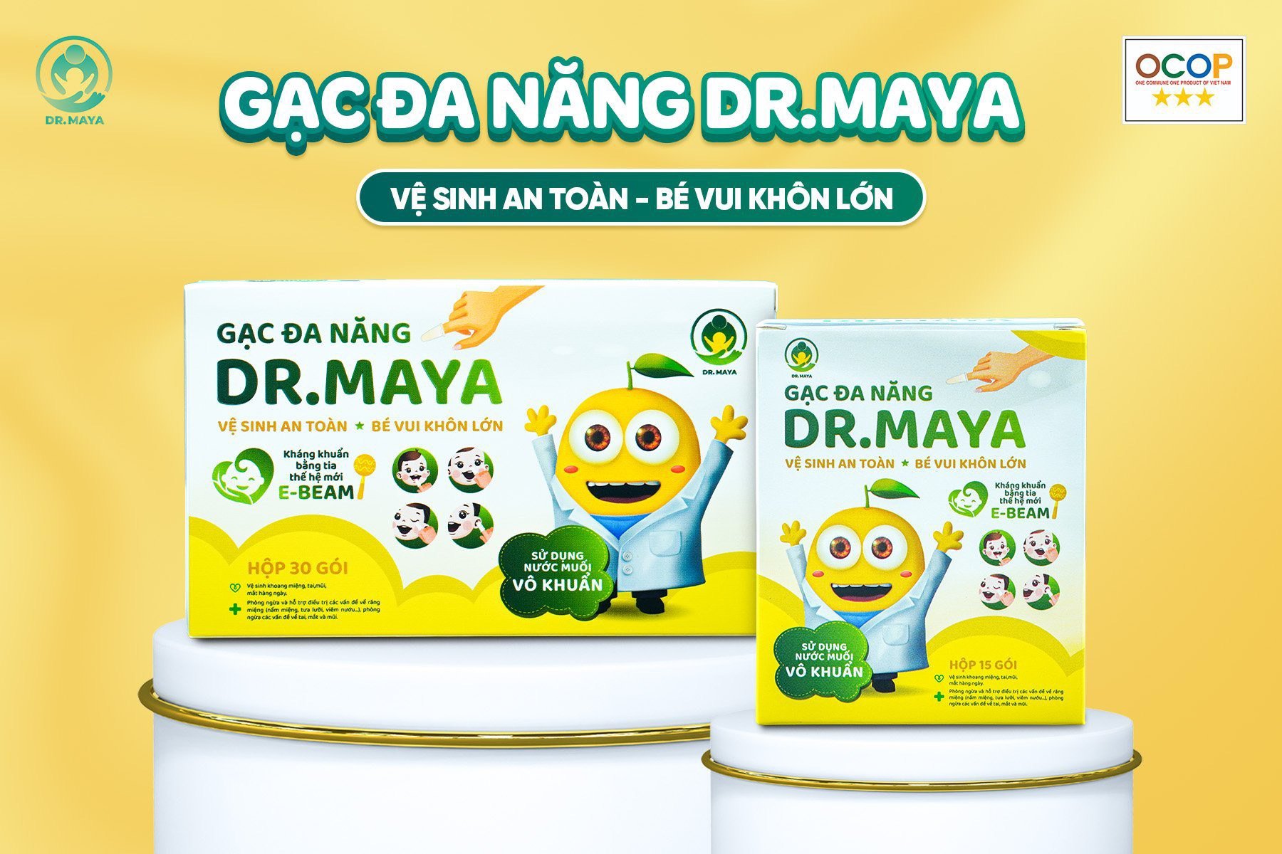 Gạc đa năng vô khuẩn Dr.Maya đạt tiêu chuẩn an toàn cho trẻ từ sơ sinh ...