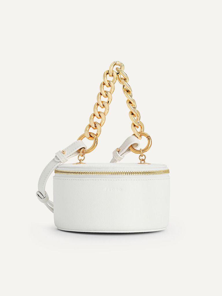 Pedro Mini Leather Sling Pouch - Chalk