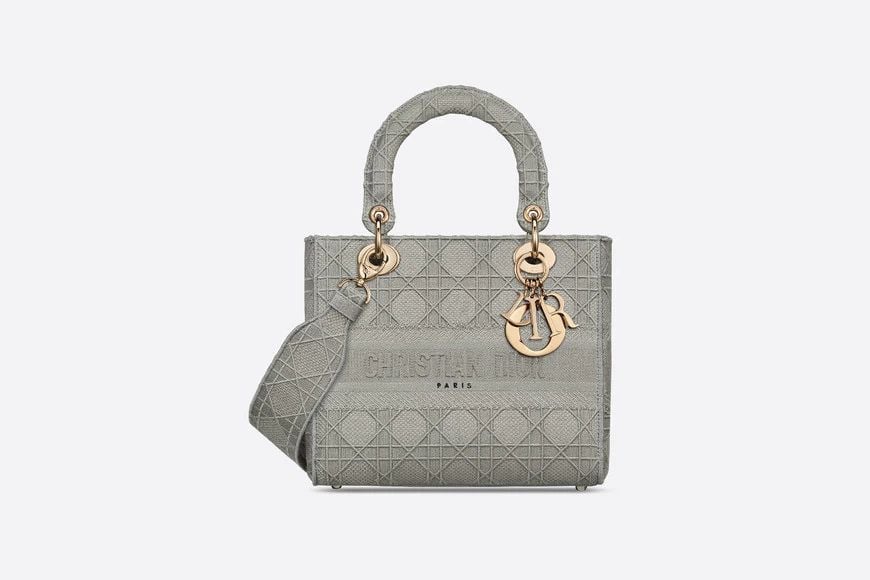 Dior Medium Lady D-Lite Bag Gray Cannage