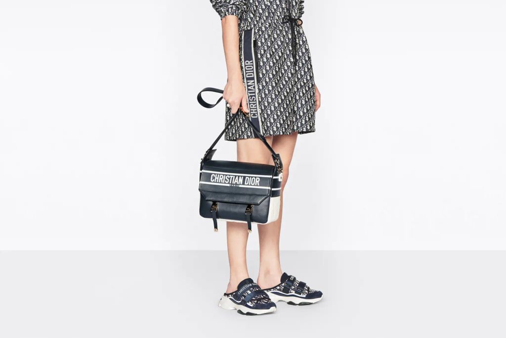 Diorcamp Bag Blue Dior Oblique Embroidery
