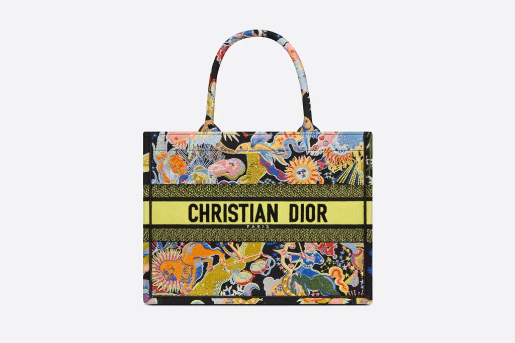 Review Medium Dior Book Tote Black Multicolor