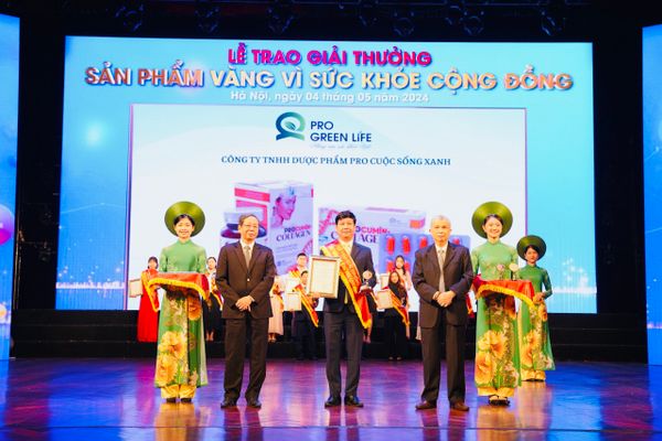 Pro Green Life được trao giải thưởng ‘Sản Phẩm Vàng Vì Sức Khỏe Cộng Đồng năm 2024’