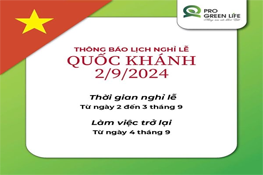 Thông Báo Lịch Nghỉ Lễ Quốc Khánh 2/9/2024