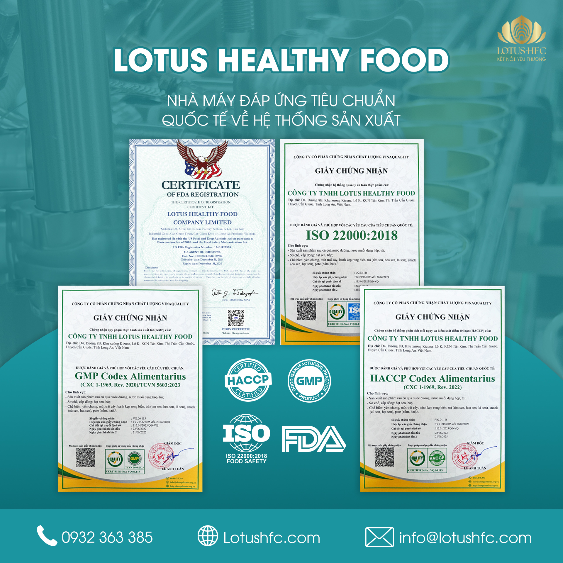 HỆ THỐNG QUẢN LÝ CHẤT LƯỢNG LOTUS HEALTHY FOOD
