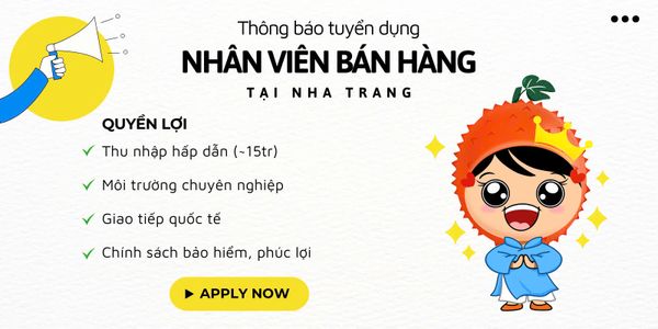 Tuyển dụng Nhân viên Bán hàng tại Nha Trang
