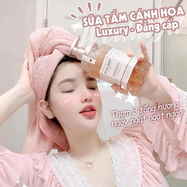 Sữa Tắm Hoa Hồng Trắng Da Weilaiya DaMask Grand Rose Extracts Whitening Shower Gel 450ml