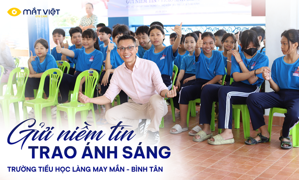 Kiểm tra thị lực cho 200 học sinh tại Tiểu học Làng May Mắn