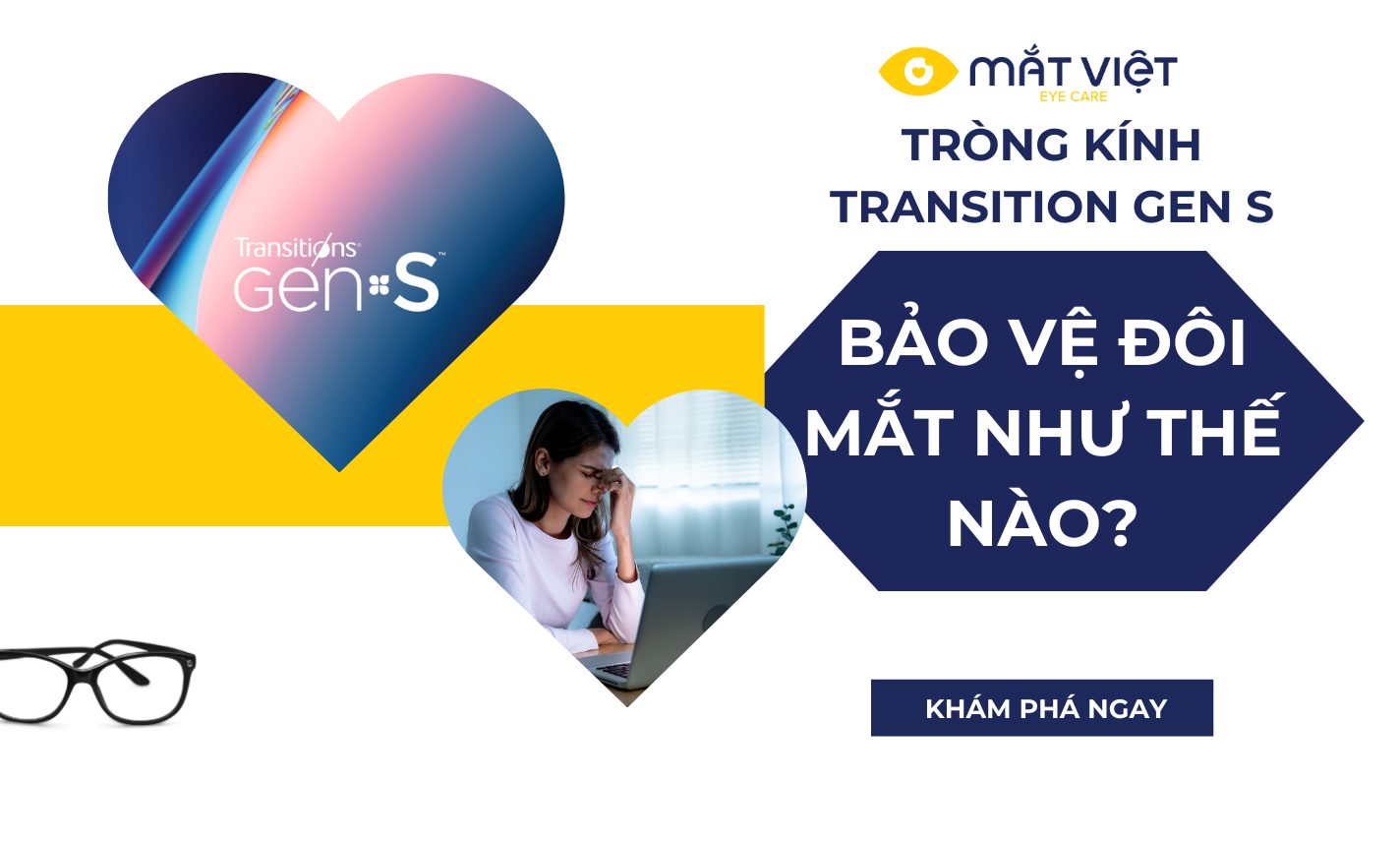 Cách tròng Transitions GEN S giúp bảo vệ đôi mắt