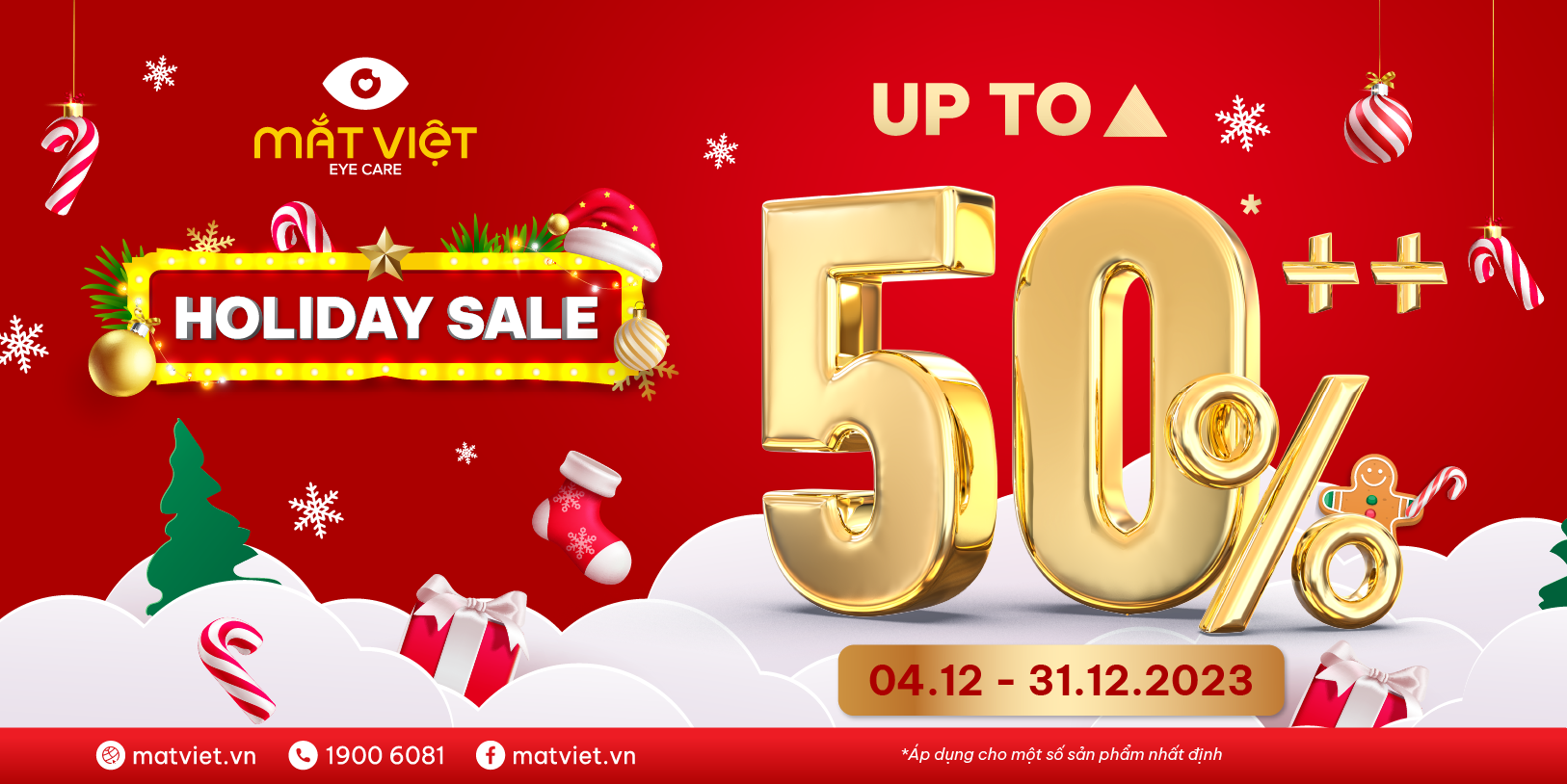 HOLIDAY SALE UP TO 50%++ TẠI MẮT VIỆT