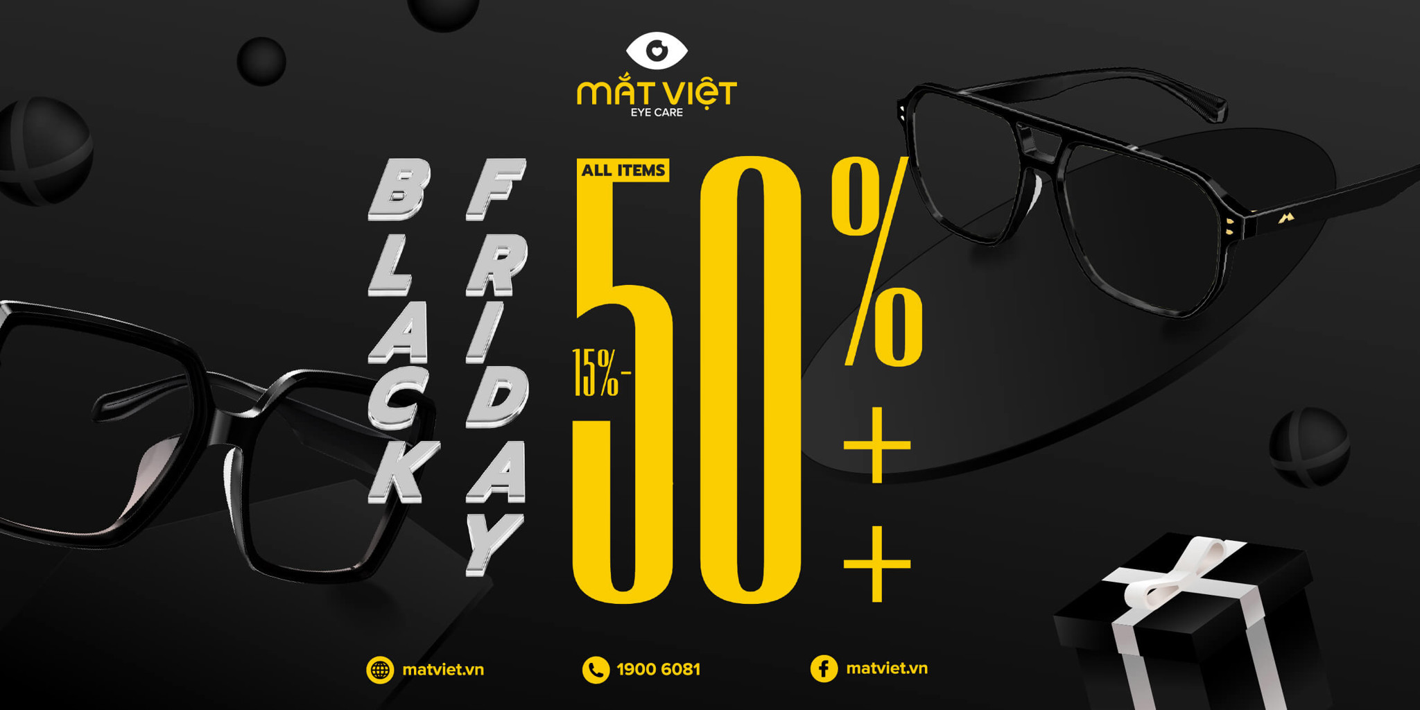 Black Friday 2022 – Mắt Việt sale khủng 15% đến 50%++ tất cả mắt kính hàng hiệu