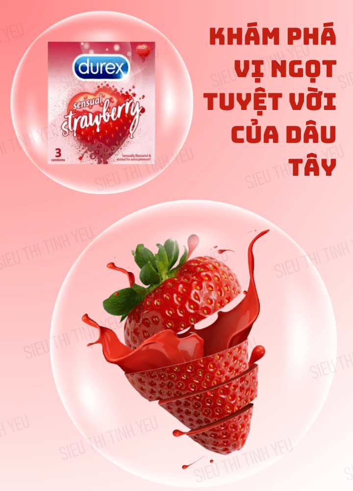 Bao cao su Durex Sensual Strawberry - 1