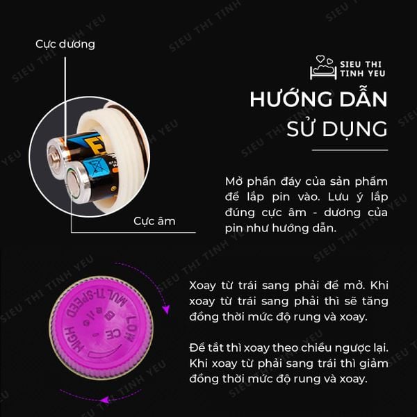 Dương vật giả Baile Skin đa chế độ rung xoay dùng pin-4