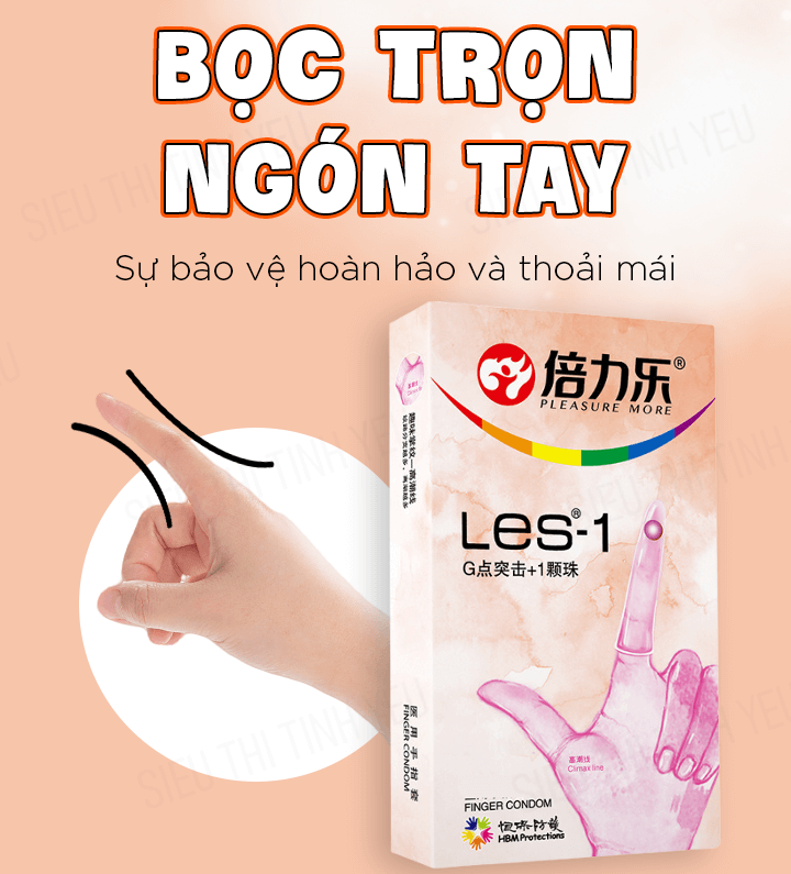 Bao cao su ngón tay Beilile Les-1 có hạt mềm