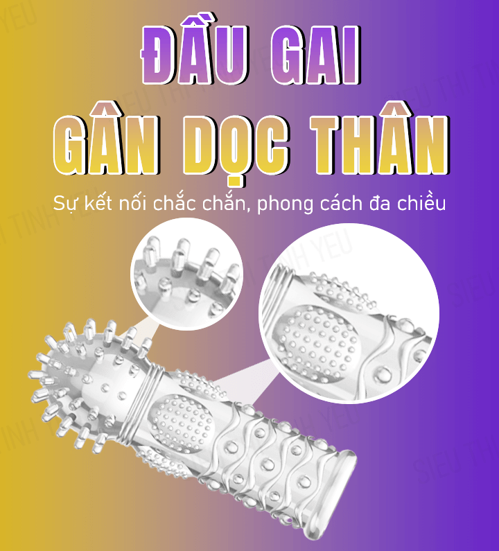 Bao cao su ngón tay Aichao A-Spot 5 đầu gai lớn gân dọc thân