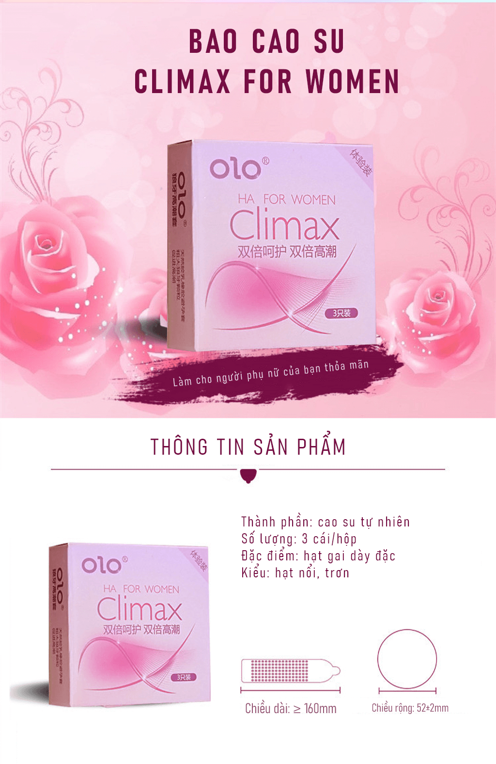 Bao cao su OLO Climax HA For Women