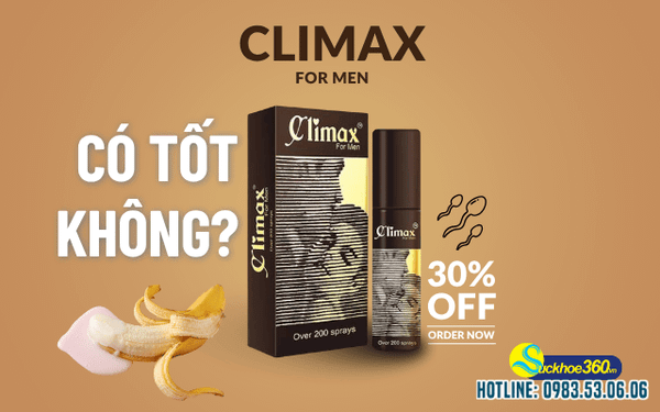 Chai xịt chống xuất tinh sớm Climax For Men chính hãng có tốt như lời đồn?
