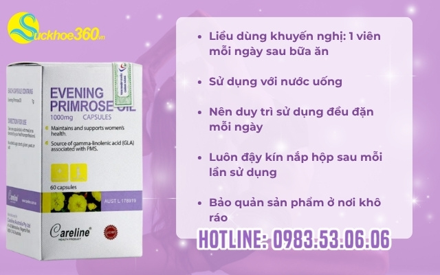 Hướng dẫn sử dụng Careline Evening Primrose Oil 1000mg