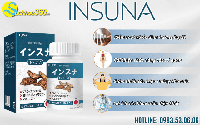 Công dụng của viên uống Insuna Nhật Bản