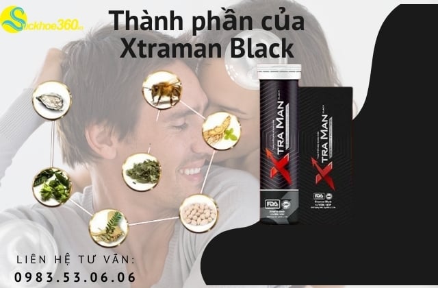 Thành phần của viên sủi Xtraman Black chính hãng
