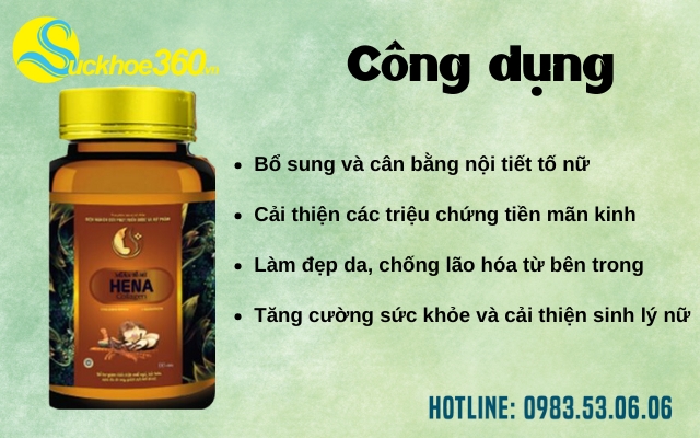 Công dụng của Xuân Tố Nữ Hena